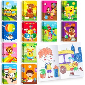 BenLouis 24 Preschool Kindergarten Mini Coloring Books for Kids Graduation Party Favor Gift Small Activity Books Bulk for Student Classroom Birthday Return Gift School Reward Goodie Bags Stuffers