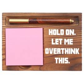 Let Me Overthink This Sticky Note Holder, Funny Office Desk Organizer, Anxiety Humor Gift for Coworkers, Friends, Self-Stick Note Pad Holders EDP127