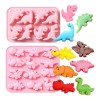 2 Piezas Moldes Silicón Dinosaurio 20 Cavidades Vela Dulces
