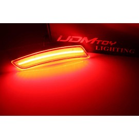 iJDMTOY Clear Lens Red Full LED Rear Side Marker Light Kit Compatible With 2016-up Chevy Comaro, Powered by 45-SMD LED, Replace OEM Back Sidemarker Lamps