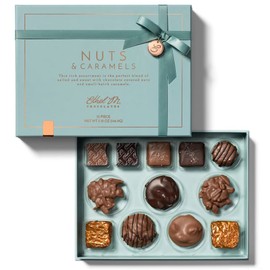 Ethel M Chocolates 12-Piece The Nuts & Caramels Collection, Premium Milk and Dark Chocolate Assortment Gift Box great for Summer