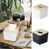 Wooden Tissue Box Holder, Small Square Paper Holder Box with