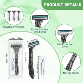 Lilingsty Disposable Razors Bulk, Gray Razors Individually Wrapped Bulk, With Shaving Cream For Hotels, Shelters, Homeless, Nursing Homes, Charities, Churches (100-PACK)