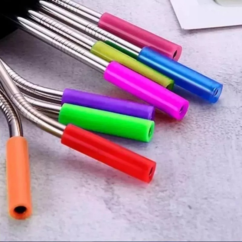 Universo en Linea Kit 8 Popotes Metálicos 4cepillos 1 Bolsa