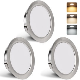 YindaLux Set of 3 LED Recessed Spotlights 230 V 3 W 3000 K Warm White 4000 K Neutral White 6000 K Cool White LED Spot Ultra Flat 300 LM Bore Hole 55-58 mm and 15 mm Flat IP44 Recessed Furniture