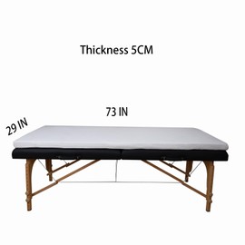 Lash Bed Foam Topper for Massage Bed, 73x24x2 inch White Memory Foam Removable Cover Massage Mattress, Non-Slip Elastic Bands, Only Lash Bed Topper (Not Included Bed), for Massage Bed and Beauty