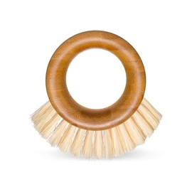 Full Circle The Ring Bamboo Produce Scrub Brush - BPA-Free Vegetable & Fruit Cleaner - Removes Dirt from Potatoes, Mushrooms & Root Vegetables