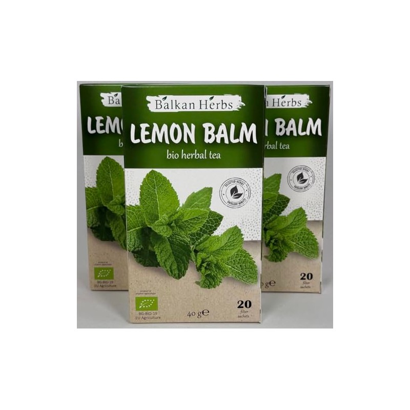 BALKAN HERBS Organic Melissa Tea, 60 Tea Bags x 2.0