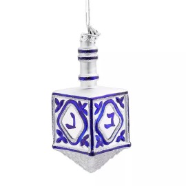 Noble Gems Kurt Adler Jewish Dreidel Glass Ornament 4 Inch Noble Gems