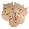 CHIC&CHARM Set of 8 Wooden Cat Coasters - Perfect Decoration
