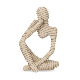 prosfalt Sandstone Resin Thinker Style Abstract Sculpture Statue Collectible Figurines Home Office Bookshelf Desktop Decor(Stripe - Left Reverie)