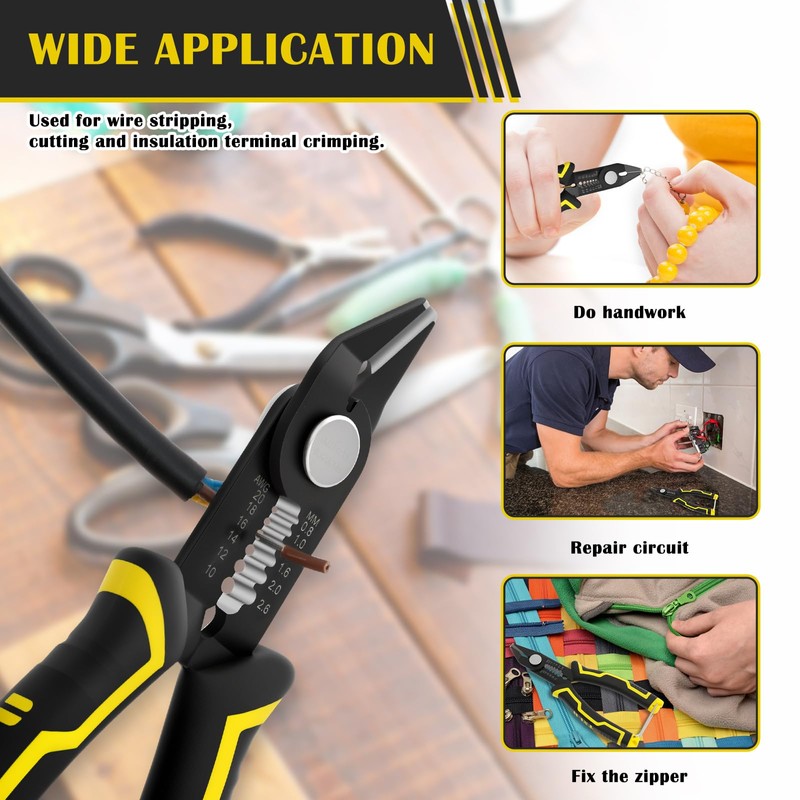 Wire Stripper Pliers 6 Inch 2 in 1 Multifunctional Cable