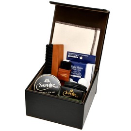 Saphirnoir Shoe Polishing Set, Deluxe High Shine Set, Shoe Polish, Father's Day, Valentine's Day, Job Celebration, Celebration, Black