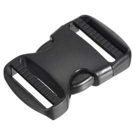 QUARKZMAN 3.5 cm Wide Plastic Buckle x 1 Flat Side Quick Release Buckle Clip for Webbing Backpack Black, black