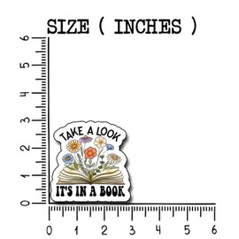 (3Pcs) Take a Look It's in a Book Sticker, Decorate Books Laptop Phone, Water Bottles Kindles Stickers, Tumbler Waterproof Vinyl Decorate Sticker 3" Inch