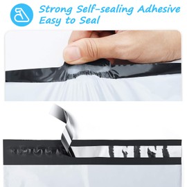 YOOKIA 100PCS Poly Mailers 6 x 9 Inch, 1.77 Mil 5 Layer Waterproof Shipping Bags for Mailing, Clothing, Books and Package, Strong Adhesive Self Sealing Postal Envelopes for Small Business, White