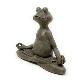 Nature's Mark 6" H Resin Meditating Yoga Frog Statue Figurine Home Decorative Accent Decor for Tabletop Living Room Bedroom Office Desktop Cabinet Shelf