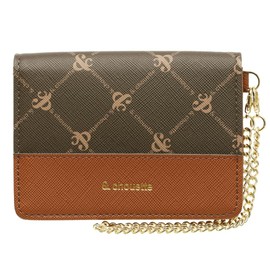 [ONLYOU] & Chouette Pass Case, Card Case, ID Case, Commuter Holder, Monogram, Ladies, Adults, Girls, Cute, Stylish, Samantha and Suette, dark brown