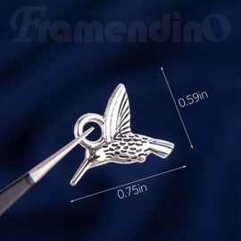 Framendino, 50 Pack Mini Hummingbird Charms Small Hummingbird Charm Animal Alloy Hummingbird Enamel Pendants for Jewelry Craft Making, 50 Pack, No Gemstone