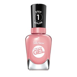 Sally Hansen Miracle Gel Salon Quality Nail Polish | Gel-Like Formula, Two-Step System, No UV Light Needed, Long Lasting | Semi-Opaque, Glossy | 245 Satel-Lite Pink | Iridescent Pink Nail Color
