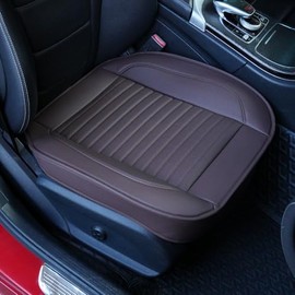 FQFZYMX 1 Pack Leather Front Car Seat Cover Bottom Car Seat,Anti-Slip and Full Wrap Driver Car Seat Protectors,Bottom Auto Seat Cushion Pad Mat for Most Vehicles(Just one/Coffee2)