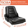 TICSEA Universal Forklift Seat, Tractor Seat with Adjustable Angle Back,Micro