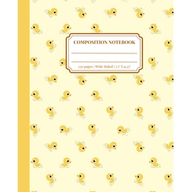 Composition Notebook: Cute Ducklings Adorable Aesthetic Notebook | Wide Ruled | 7.5" X 9.25"