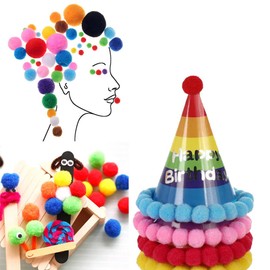 Pack of 1000 Colourful Mini Pompoms for Crafts, 10 mm Fluffy Pom Poms, Plush Balls, Small Pompoms, Felt Balls for Birthday, Wedding, Craft, Christmas, DIY, Sewing Decorations, Yellow