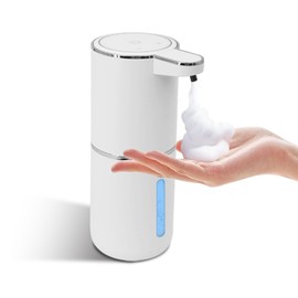 Foaming Soap Dispenser, Automatic Soap Dispenser, 13.5oz/400ml Automatic Soap Dispenser Touchless, USB Rechargeable 4 Level Adjustable Electric Hand Soap Dispenser, for Bathroom, Kitchen,Hotel
