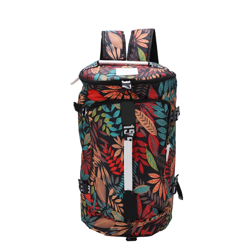 Printed Backpack Polyester Large Capacity Multifunctional Outdoor Leisure Travel BagRed