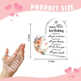 60th Birthday Gifts for Women, 60th Birthday Gifts for Her, 60th Birthday Gifts for Women Keepsake, Acrylic Plaque 60th Birthday Gifts for Mum Auntie Grandma Nanny Granny Mother In Law Friends Sister