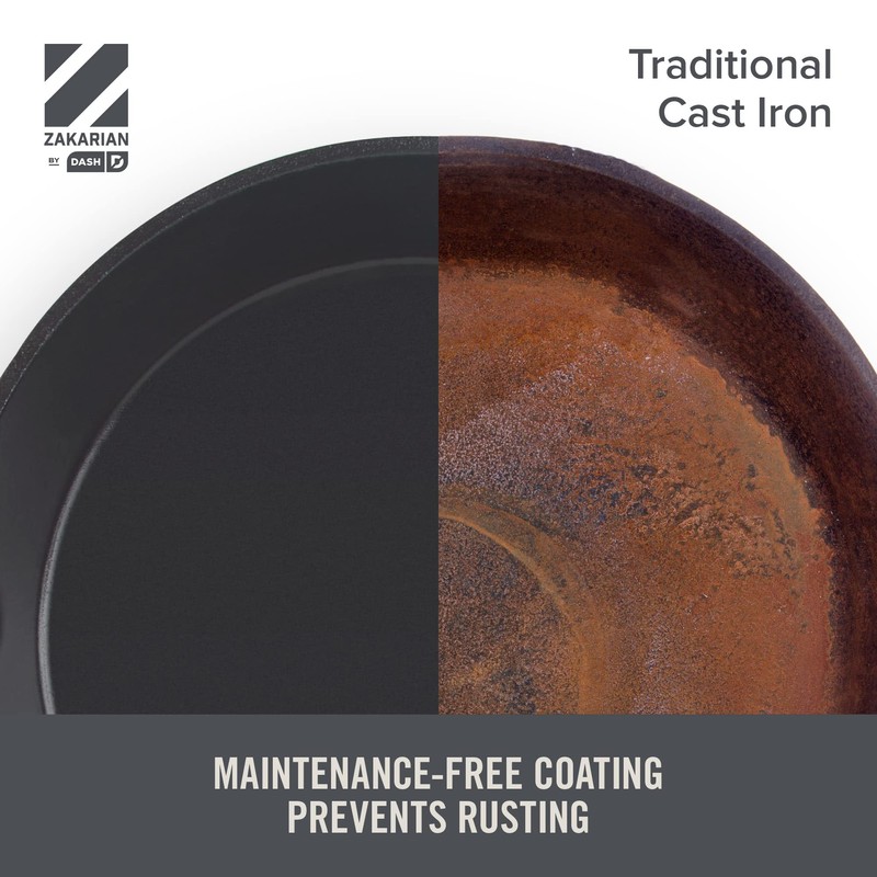 DASH Zakarian 11" Nonstick Cast Iron Skillet with Pour Spouts