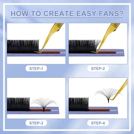 16 Rows Automatic Blooming Flower Lashes Volume Lashes for Eyelash Extension Easy Fan Volume Eyelash Mixed Length Lash Extensions(C-0.03-8-16MIX)