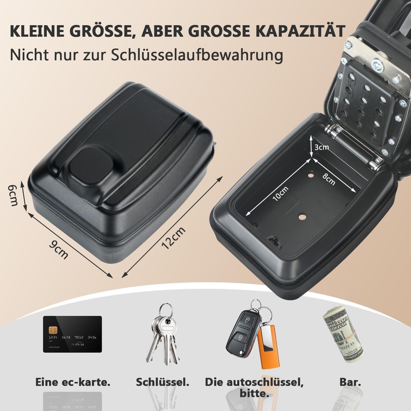 Key Safe with Number Code, Key Safe Outdoor Waterproof Key