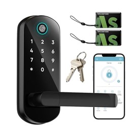 AXNEN Cerradura Inteligente, Cerradura Electrnica de Seguridad 5 en 1 con Huella, APP, Contrasea, Tarjeta IC y Llave, Fcil de Instalar, para Hogar y  