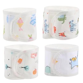 4pcs cubierta del cordón umbilical para recién nacidos 0-12 meses, banda de botón de bebé algodón algodón suave con 4 estilos, banda vientre bebé para regalos niña, cubierta del cordón