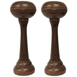 Swish Pair of Wooden Curtain Holdbacks Stem Wall Mounted Decorative For Home Office Window Walnut