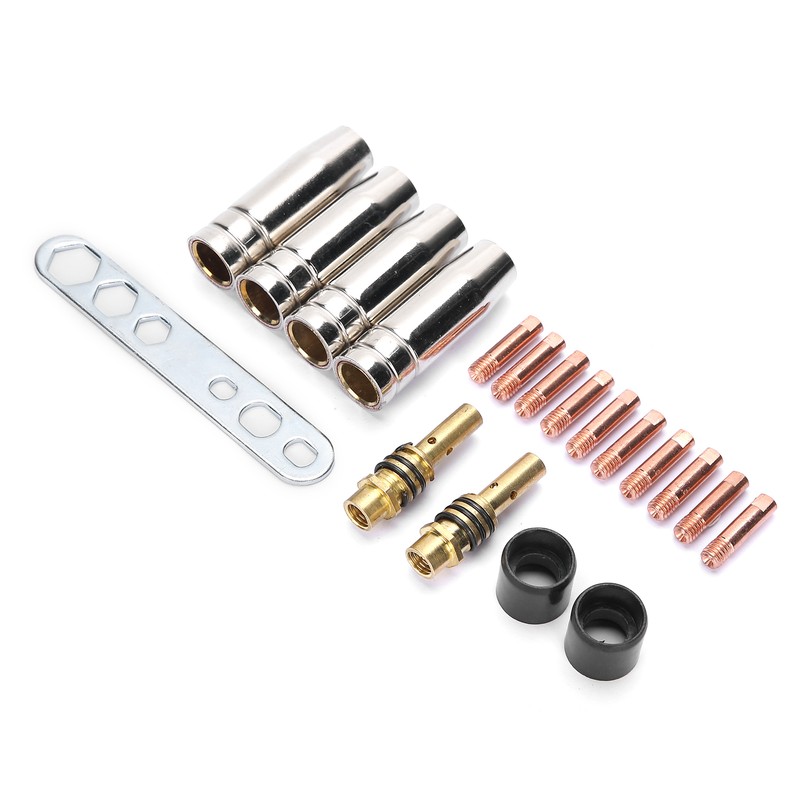 19Pcs Torch Welding Accessories Kit Nozzles Contact Tips for Binzel