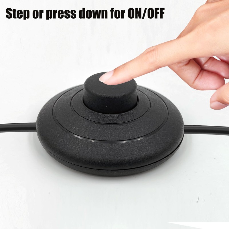 UL-Certified 4-Pack Foot Pedal Switch, Round Floor Lamp Inline Switch