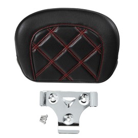 TCT-MOTORPARTS Passenger Sissy Bar Backrest Pad Fits for Harley Touring Road King CVO Electra Street Road Glide Solftail Heritage Classic 1994-2023 Red Stitching