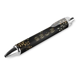 GoasNei Happy New Year 2025 Retractable Ballpoint Pen Portable Black Ink Ball Pen Work Pens for Office Stationery Supplies Gifts