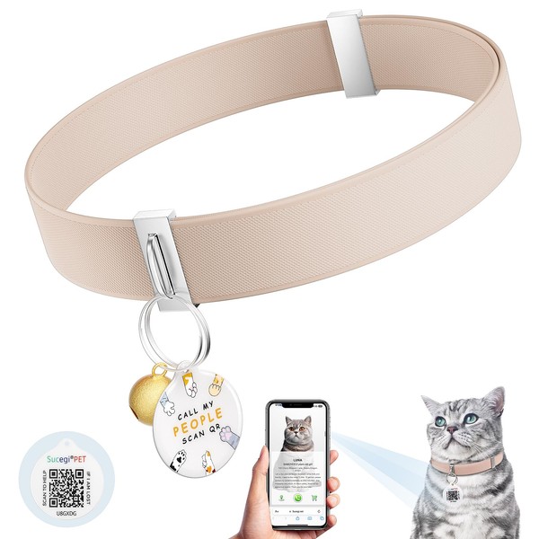 Cat Collar with Bell, Stretch Elastic Quick Release, Non Breakaway