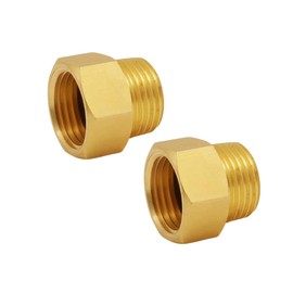 Ousun G 1/2 BSP Male to US 1/2 NPT Female Thread Converter Adapter (2-Pack), Solid Brass Pipe Fitting，Water Hose Adapter, British to US Gauge Sensor Sender Adapter BSP NPT Thread Converter