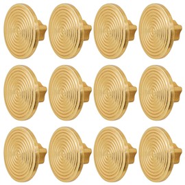Decoranddecor Mira Spiral Round Cupboard Knob Handle - 40mm Diameter Zinc Alloy (Gold, 12 Pack)