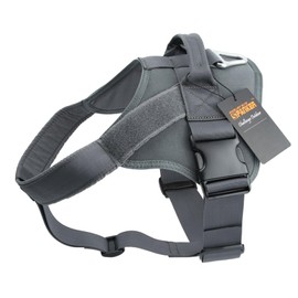 EXCELLENT ELITE SPANKER Tactical Dog Harness Military Patrol Harness No-Pull Service Dog Vest Military Dog Vest Adjustable Training Working Dog Vest with Handle for Medium Large Dogs(Grey-XL)
