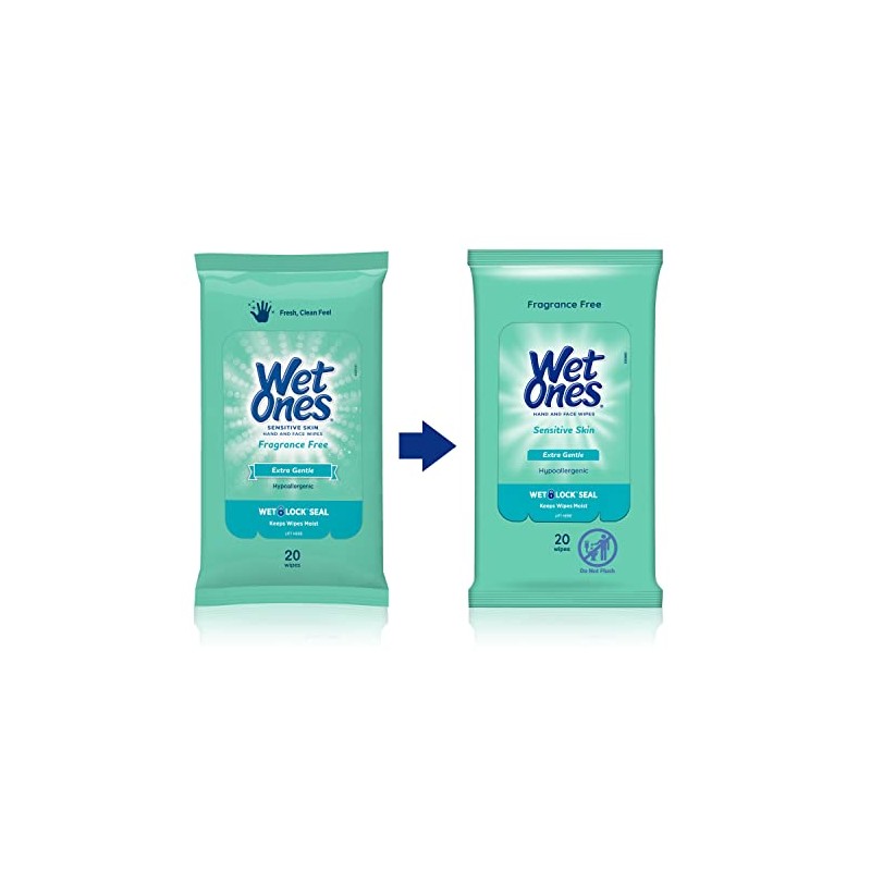 Wet Ones Sensitive Skin Wipes | Unscented Face & Hand