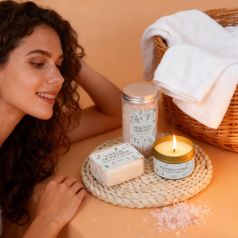 Totiro Birthday Gift Basket for Women, Self Care Gifts for
