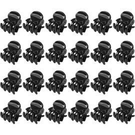 36-Pack Mini Hair Clips, Claw Clips, Non Slip Plastic Hair Claws for Thin Hair, School, Sports & Daily Styling - Strong Hold Bobby Pins for Ponytails/Buns (Black)