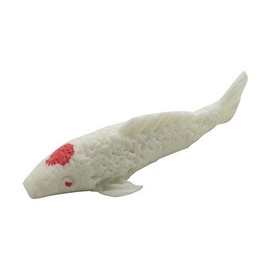 MyTinyWorld 3 x Dolls House Miniature Large Koi Carp White With Red Dots