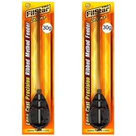 PRO FILSTAR Inline Long Cast Method Feeder Set 2 x 30 g Feeder - Ribbed Feeder - Carp Fishing Assembly - Carp Fishing Accessories - Carp Fishing - Ground Fishing - Fishing Accessories for Feeder Rod